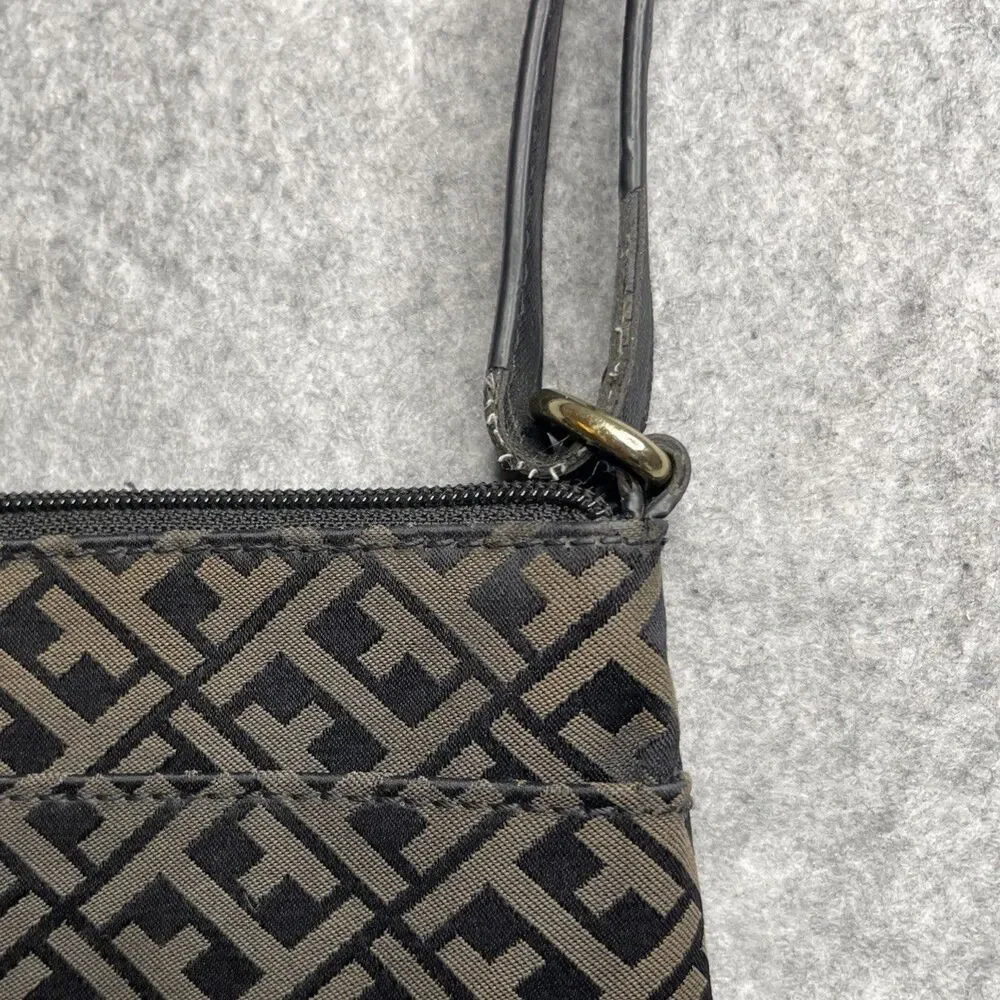 TOMMY HILFIGER Julia Crossbody Bag Monogram Jacquard Signature Stripe Purse